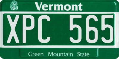 VT license plate XPC565