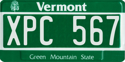 VT license plate XPC567