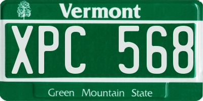 VT license plate XPC568