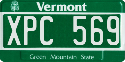 VT license plate XPC569