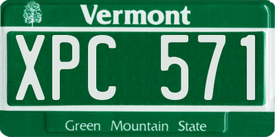 VT license plate XPC571