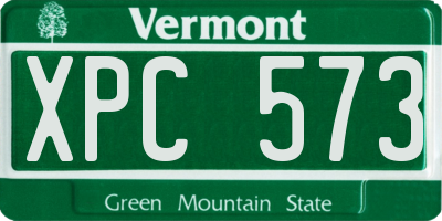 VT license plate XPC573