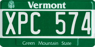 VT license plate XPC574