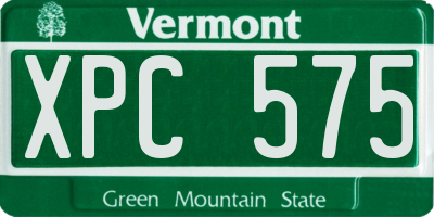 VT license plate XPC575