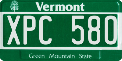VT license plate XPC580