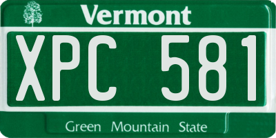 VT license plate XPC581