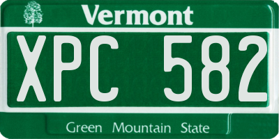 VT license plate XPC582