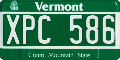 VT license plate XPC586