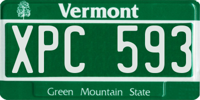 VT license plate XPC593