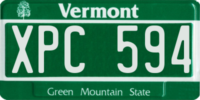 VT license plate XPC594