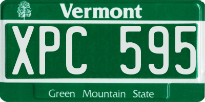 VT license plate XPC595
