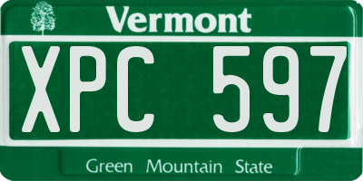 VT license plate XPC597