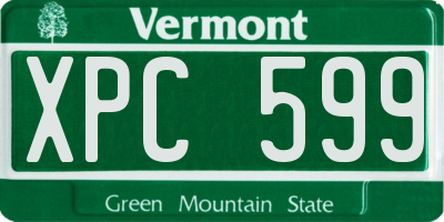 VT license plate XPC599