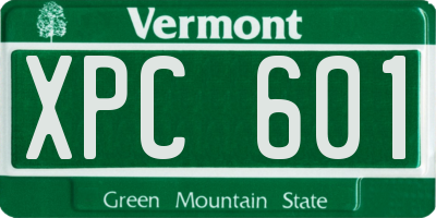 VT license plate XPC601