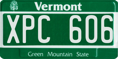 VT license plate XPC606