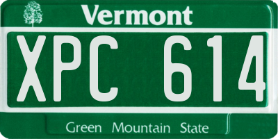VT license plate XPC614
