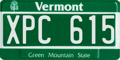 VT license plate XPC615