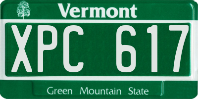 VT license plate XPC617