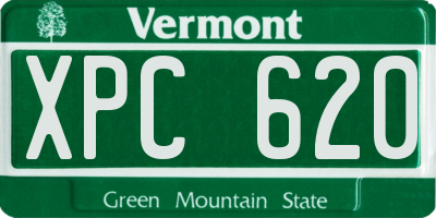 VT license plate XPC620