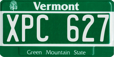 VT license plate XPC627