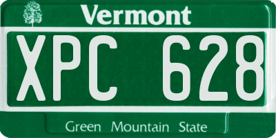 VT license plate XPC628