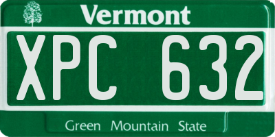 VT license plate XPC632