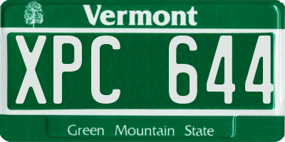 VT license plate XPC644