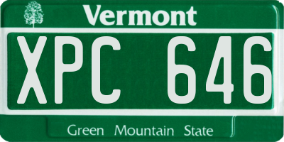 VT license plate XPC646