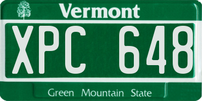 VT license plate XPC648