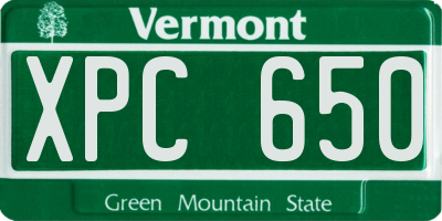 VT license plate XPC650