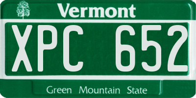 VT license plate XPC652