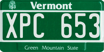 VT license plate XPC653