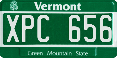 VT license plate XPC656
