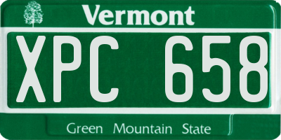 VT license plate XPC658