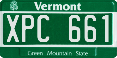 VT license plate XPC661