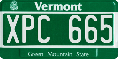 VT license plate XPC665