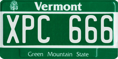 VT license plate XPC666