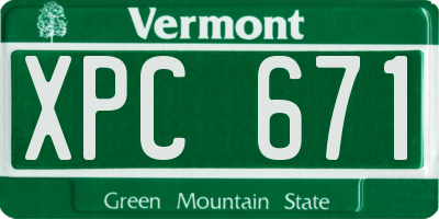 VT license plate XPC671