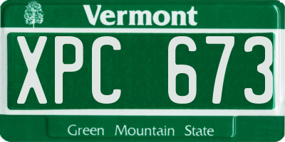 VT license plate XPC673