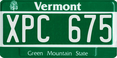 VT license plate XPC675