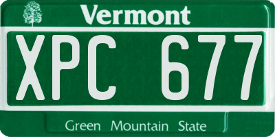 VT license plate XPC677