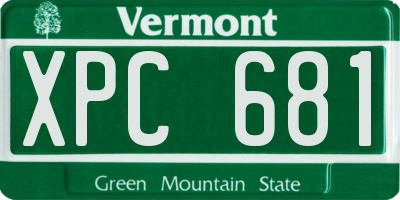 VT license plate XPC681