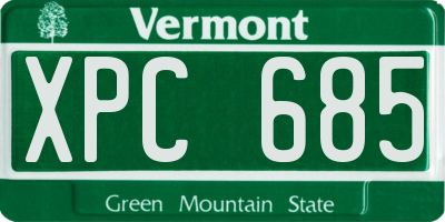 VT license plate XPC685
