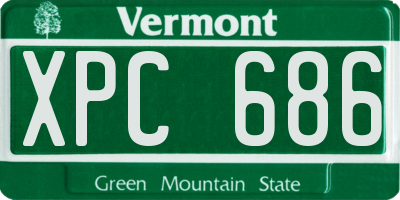 VT license plate XPC686
