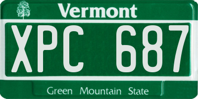 VT license plate XPC687