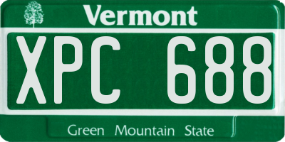 VT license plate XPC688