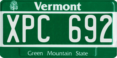 VT license plate XPC692