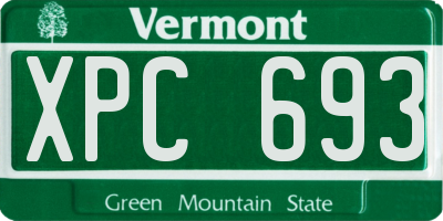 VT license plate XPC693