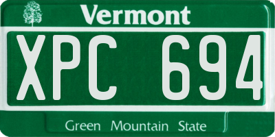 VT license plate XPC694