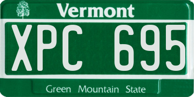 VT license plate XPC695